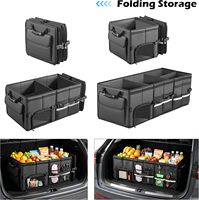 Organisateur de coffre pliable à 4 compartiments pour SUV/Pick-up/berlines - Accessoire de voiture robuste et réglable
