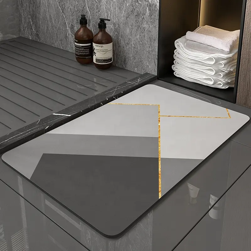 7colour custom size Bathroom Diatomaceous Water Absorbent Rug Set Diatom Mud Floor Mat Anti Slip Absorb Diatomite Earth Bath Mat