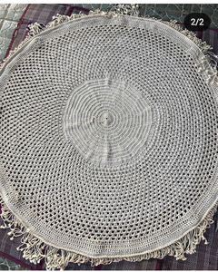 Sombrilla de Macramé Tejida a Mano, Estilo Bohemia, con Cuerda de Algodón, Poste de <span class=keywords><strong>Madera</strong></span>, Borlas Hechas a Mano, Toldo Tejido, Sombrilla de Playa - Product Image 4