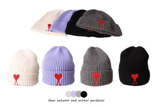 Heart-Art thêu Cuff Chất lượng cao thời tiết lạnh thiết kế logo mũ cho nam giới và phụ nữ Mùa Thu/Mùa Đông du lịch phụ kiện - Product Image 4