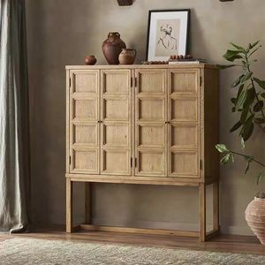 <b>Vintage</b> Solid Wood Dining <b>Cabinet</b> Home Living Room Tv Bar Large Capacity Storage Entrance Villa Hfl-134 Four Independent - Product Image 3