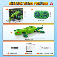 Kadal Remote Control 2.4G 360 °   Robot Tikus Gecko Panjat Dinding Lantai Plafon Berputar Isi Ulang dengan Mata LED Menyala