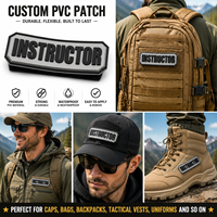 Écusson nominatif 3D personnalisé en PVC avec auto-agrippant, étiquette nominative en caoutchouc personnalisée, badge moral tactique étanche pour uniformes, chapeaux et sacs