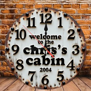 Round Wooden <b>Wall</b> <b>Clock</b> 25cm Rural Countryside Style <b>Silent</b> Non Ticking Home Farmhouse Decor <b>Clock</b> - Product Image 5