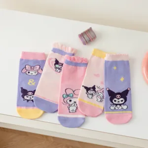 Calcetines de algodón rectos bonitos para niños unisex personalizados al por mayor equipo de punto informal con dibujos animados divertidos transpirables para niños