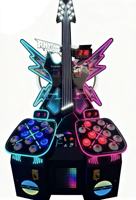 Machine de jeu d'arcade à double joueur avec guitare rythmique, simulateur de rythme musical à monnayeur pour centre de jeux