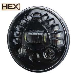 Phare LED H4 de 7 pouces avec <span class=keywords><strong>clignotant</strong></span> ambre à anneau Halo pour <span class=keywords><strong>Lada</strong></span> <span class=keywords><strong>Niva</strong></span> Urban 4x4 Suzuki Jeep Offroad 12V 24V - Product Image 1