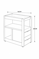 Table d'appoint mobile nordique avec plateau en pierre frittée, structure en bois d'hévéa et roulettes, multifonctionnelle, pour thé ou chevet, OEM ODM, usine Chine