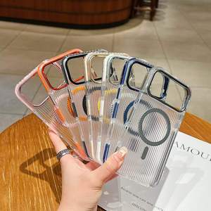 เคสสำหรับ iPhone 17 Pro Max 18 16 15 14 13  แบบแข็งใส  วัสดุ PC  ลายลูกฟูก  แม่เหล็ก  ป้องกันด้านหลัง  ฝาหลังโทรศัพท์ - Product Image 4