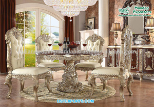 Table à manger en teck sculpté antique, durable, style moderne, 8 places, taille personnalisable, finition brune, ensemble de meubles de salle à manger pour mariages - Product Image 2