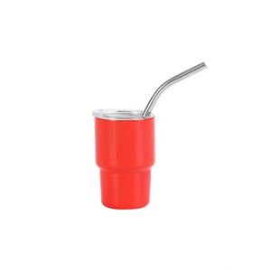 Vaso Portátil Pequeño de Acero Inoxidable con Pajita de Metal, Mini Taza de Viaje para Auto - Product Image 1