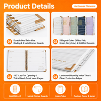 Carnet de notes A5 personnalisé avec logo, couverture rigide, spirale, journal, bloc-notes, agenda, fournitures de bureau, vente en gros