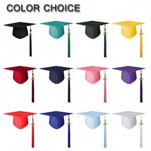 Gorras de Graduación Universitarias Elásticas Personalizadas al por Mayor, Gorras de Graduación Negras Mate para Adultos, Uso Escolar, Borla 100% Poliéster - Product Image 2