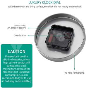 Pegatinas de reloj de pared grandes sin marco 3D, decoración de pared artesanal para sala de estar, dormitorio y oficina, color negro - Product Image 6