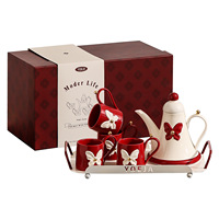 Service à thé en céramique de Chaozhou de style français pour la femme moderne, exquis et haut de gamme, idéal comme cadeau de fiançailles, de mariage, pour la maison ou pour un cadeau de pendaison de crémaillère