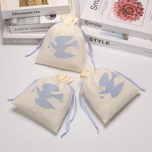 Bolsa de hilo de algodón con cordón de lujo Bolsa de algodón suave Tamaño personalizado Embalaje de color personalizado Aceptable - Product Image 4