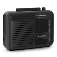 Reproductor de Casetes Walkman Clásico Vintage F-116 con Grabador, Micrófono Incorporado, Adaptador USB AC, Portátil, Hi-Fi Estéreo, MP3, Negro