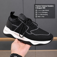 Chaussures de luxe pour hommes et femmes, haute qualité, baskets en tricot élastique à rayures anthracite, nouvelles.