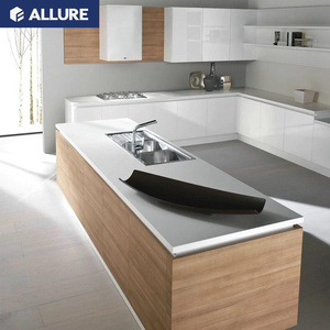 Ensemble de meubles de cuisine en métal avec armoire murale haute en acier de style européen Allure, finition super brillante, blanc - Product Image 4