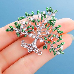 Épingles de luxe pour mariage et fiançailles Life Tree, strass colorés, alliage plaqué or, designs personnalisés, haute qualité, cadeau pour femme - Product Image 1