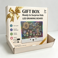 Pizarra de Dibujo LED RGB Portátil de Fábrica con Control Remoto Dual, Temática de Animales y Naturaleza, Recargable, Regalo para Niños en Todas las Fiestas
