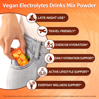 Poudre de mélange de boissons électrolytiques végétaliennes en sachet – Complément d'hydratation rapide quotidienne sans sucre – Sachets de poudre d'électrolytes