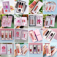 Kit de gloss à lèvres 3-en-1, marque privée, vente en gros, maquillage waterproof, crayon à lèvres mat, huile à lèvres et gloss à lèvres, emballage complet