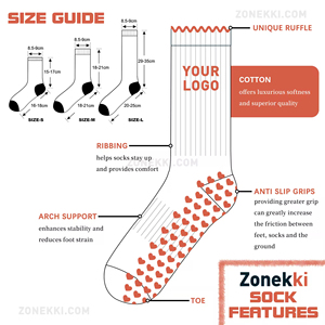 Chaussettes de yoga antidérapantes professionnelles en maille pour femmes – Chaussettes à grip personnalisées de haute qualité avec dentelle et volants – Chaussettes mignonnes avec logo sur le dessous - Product Image 3