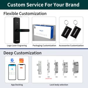 Tuya Kỹ Thuật Số Wifi Thông Minh Khóa Nhôm Thép Cửa Đa-Khóa Ứng Dụng Điều Khiển Hỗ Trợ Mã Thẻ Chìa Khóa Truy Cập Mật Khẩu Lưu Trữ Dữ Liệu - Product Image 5