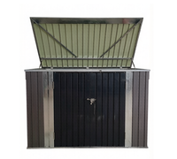 Abri extérieur en métal à 2 bacs pour poubelles de jardin, cour et pelouse