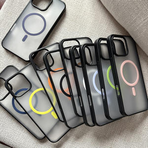 Coque <span class=keywords><strong>de</strong></span> téléphone <span class=keywords><strong>de</strong></span> luxe en peau transparente mate pour Apple 1617ProMax pour téléphone <span class=keywords><strong>de</strong></span> protection à Suspension magnétique deux-en-un Samsung S25 - Product Image 1