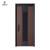 Porte d'entrée moderne en aluminium moulé, antivol, anti-effraction, résistante à l'usure, pour villa, hôtel, appartement, travaux de construction