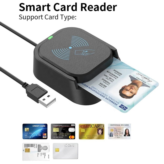 2 in 1 USB ISO7816 ISO14443A/B NFC ID IC Chip Card Reader NFC Smart Card Readers Writer