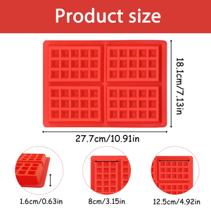 <span class=keywords><strong>Moule</strong></span> à gaufres 4 cavités Moules à muffins <span class=keywords><strong>Moule</strong></span> à gaufres en <span class=keywords><strong>silicone</strong></span> pour gaufrier Gâteau <span class=keywords><strong>Chocolat</strong></span> Artisanat Bonbons Savon Cuisson - Product Image 2