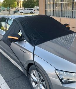 Oxford trois fenêtres Six sangles voiture <span class=keywords><strong>pare</strong></span>-brise avant couverture de <span class=keywords><strong>neige</strong></span> Anti-gel Anti-gel hiver demi-couverture trois couches épaissie - Product Image 1