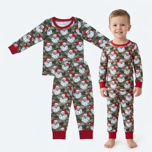 Vêtements de nuit pour enfants en gros, tenues d'automne, pyjama à manches longues pour bébés garçons, imprimé camouflage canard - Product Image 4