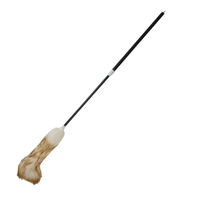 Plumeau en laine d'agneau avec manche extensible - Tête de plumeau antistatique en fourrure pour nettoyer les voitures, les ventilateurs de plafond, les meubles