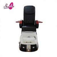 Fauteuil de pédicure électrique direct fabricant avec 4 groupes de massage par pétrissage, bain à remous à jets de surf, lumière LED et pompe de vidange pour spa des pieds