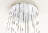 Lustre Moderne du Milieu du Siècle en Verre de Murano, Grand Luminaire Suspendu Rond pour Plafond, Idéal pour Salon, Salle à Manger, Escalier