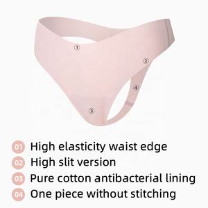 Venta al por mayor Bragas Sensación desnuda Color sólido Tela de alta elasticidad Seda de hielo Sin costuras Cintura baja Tanga G <span class=keywords><strong>String</strong></span> Ropa interior de mujer - Product Image 3