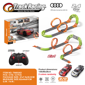 Nouvelle Voiture de Course RC Audi sous Licence 2026 à l'échelle 1:64, Ensemble de Voitures de Slot à Double Circuit, Jouet de Piste de Course Électrique pour Enfants, Cadeau - Product Image 1