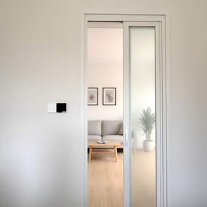 Puerta Corredera Personalizada <span class=keywords><strong>PT</strong></span>, Vidrio Templado Doble Resistente, Antirayaduras, Impermeable, Marco de Aleación de Aluminio, para Baño u Oficina, Puerta PD - Product Image 1
