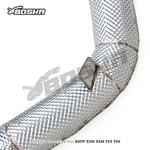 Tuyaux d'échappement personnalisés en acier inoxydable SS304 pour BMW X5M/X6M F95/F96/LCI 4.4TT 2020-2024 avec bouclier thermique et collecteur sport en stock - Product Image 3