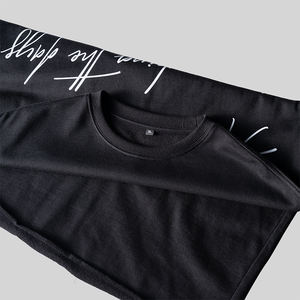 เสื้อยืดผ้าคอตตอนถักสำหรับผู้ชายเสื้อแนวสตรีทผ้าคอตตอน100% 280 GSM ไซส์ใหญ่พิเศษปล่อยให้ TKAN35 - Product Image 3