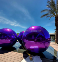 Ballon sphérique gonflable géant en PVC violet, imperméable, brillant, effet miroir, tente flottante, globe de neige, arche décorative pour événements