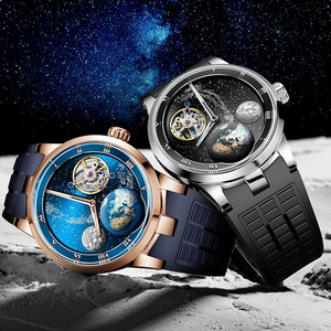 Carrousel Square <b>Mechanical</b> <b>Watch</b> for Men Sapphire Glass Pointer Dial Silicone Strap Luxury <b>Watch</b> with 80H Power Reserve - Product Image 6