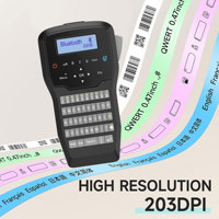 AIMO Nouveautés LM2800 Imprimante d'étiquettes portable avec écran LCD rétroéclairé Bluetooth