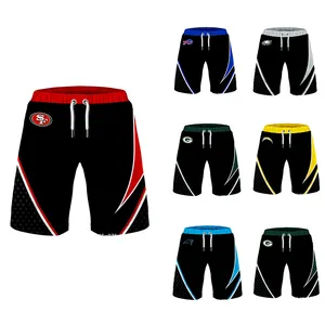 Summer Trunks Swimming Beach 2024 New 3D Printed Breathable American Football All 32 teams Sport Men Beach Shorts