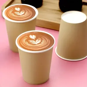 定制印刷标志颜色12盎司16盎司一次性咖啡杯纸，带热饮盖