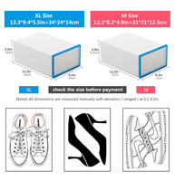 Boîte à chaussures transparente d'usine, organiseurs de chaussures, plastique épaissi, pliable, anti-poussière, boîte de rangement empilable, armoire à chaussures combinée